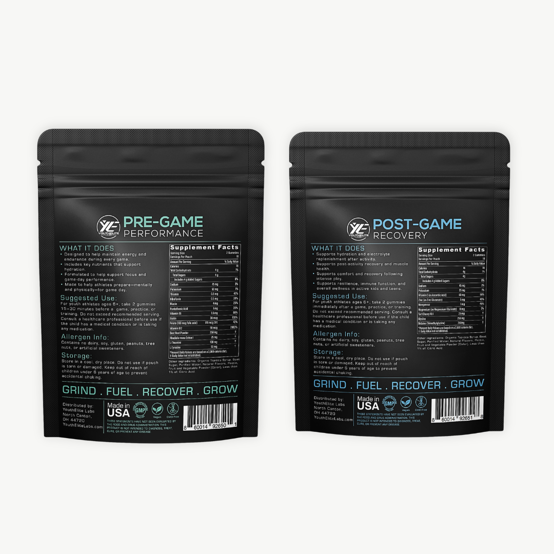 Pre-Game + Post-Game Gummies Bundle for Youth Athletes