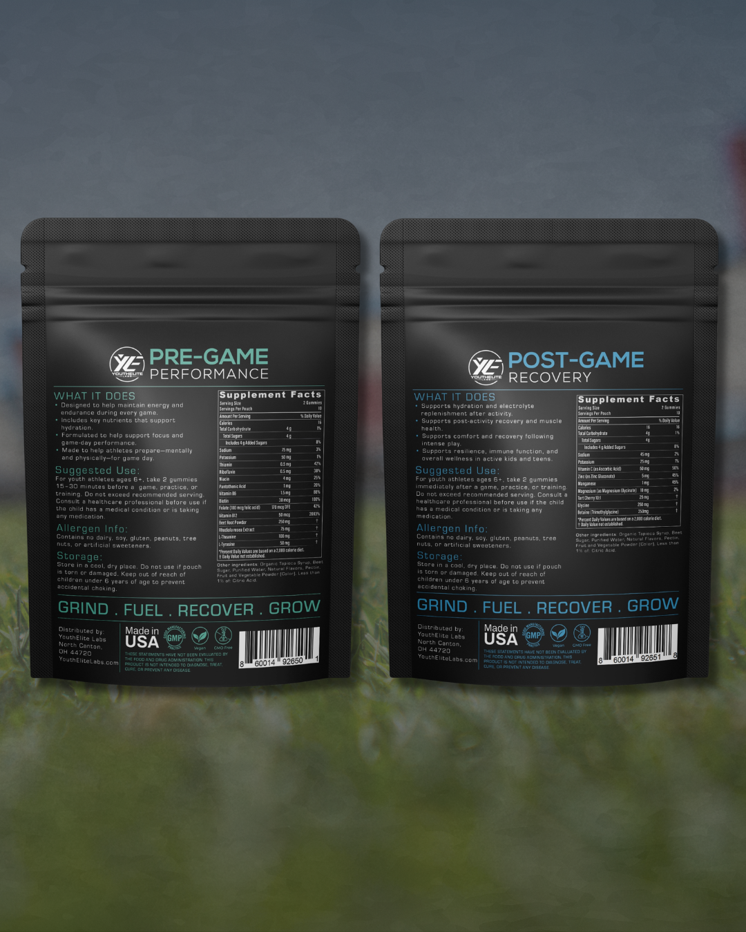 Pre-Game + Post-Game Gummies Bundle for Youth Athletes