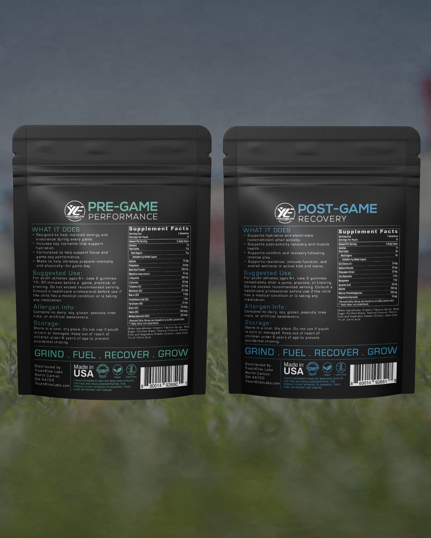 Pre-Game + Post-Game Gummies Bundle for Youth Athletes